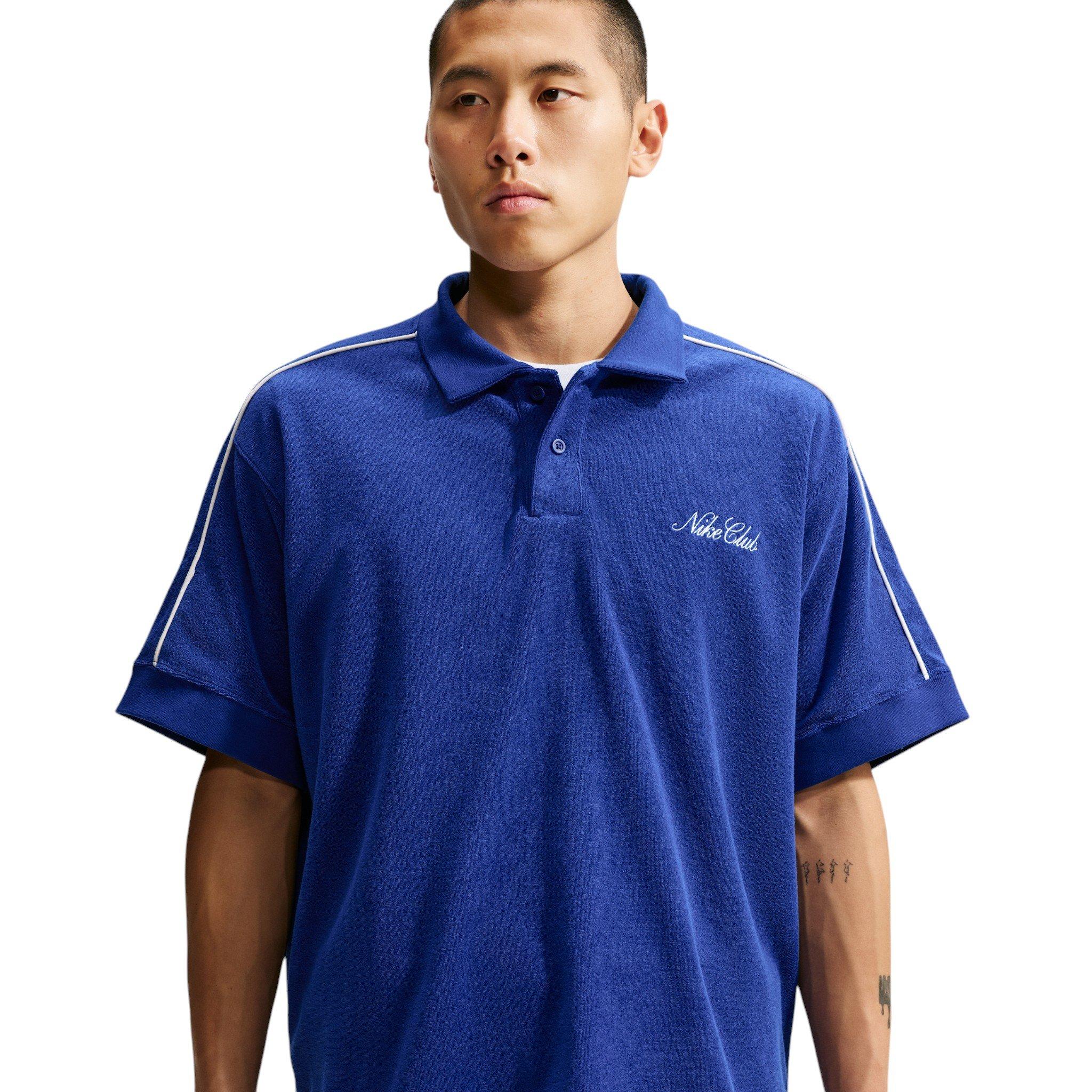 Nike Men's Sportswear Club French Terry Polo - BLUE